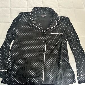 Victoria's Secret Black and light Pink Polka Dot pajamas set